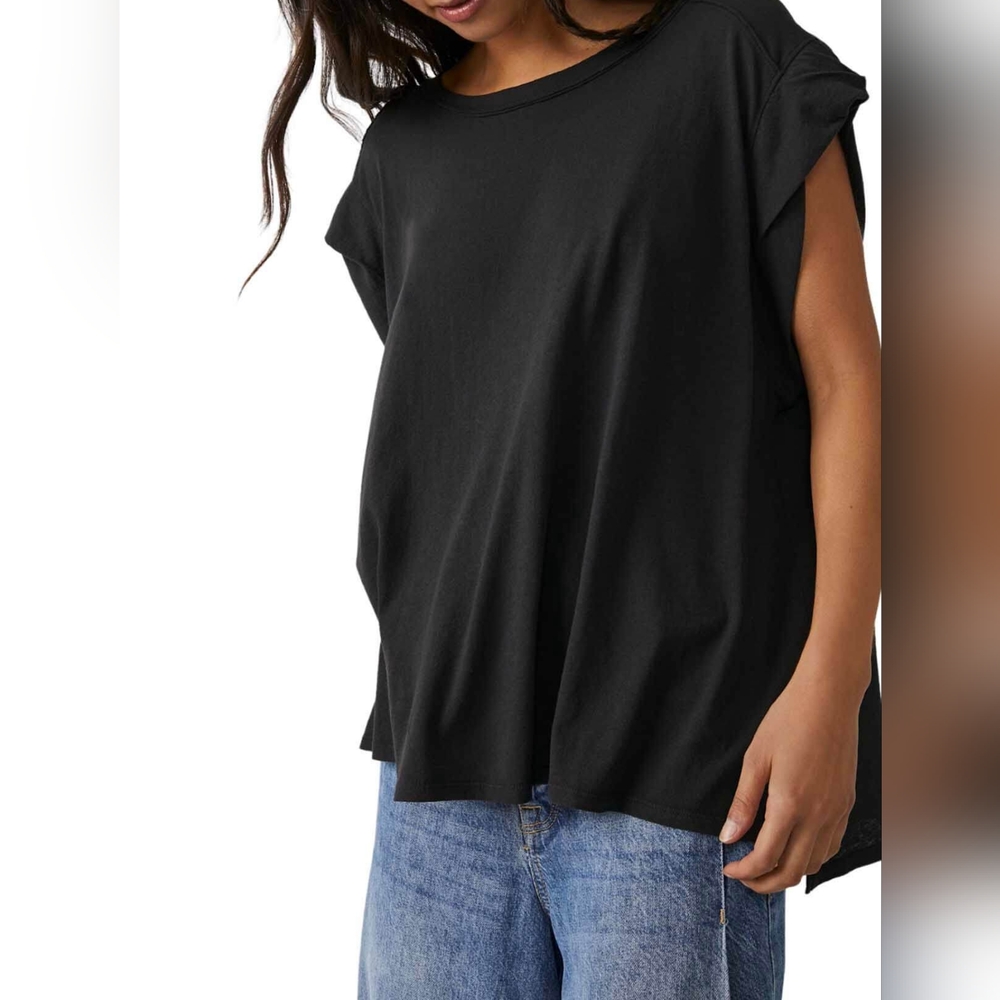 We The Free Naomi Tee- Washed Black- Fits Oversized {NWT}